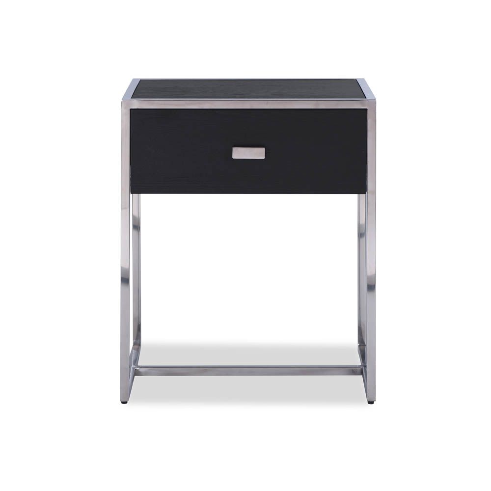 Holman Bedside Table - Polished Stainless Steel