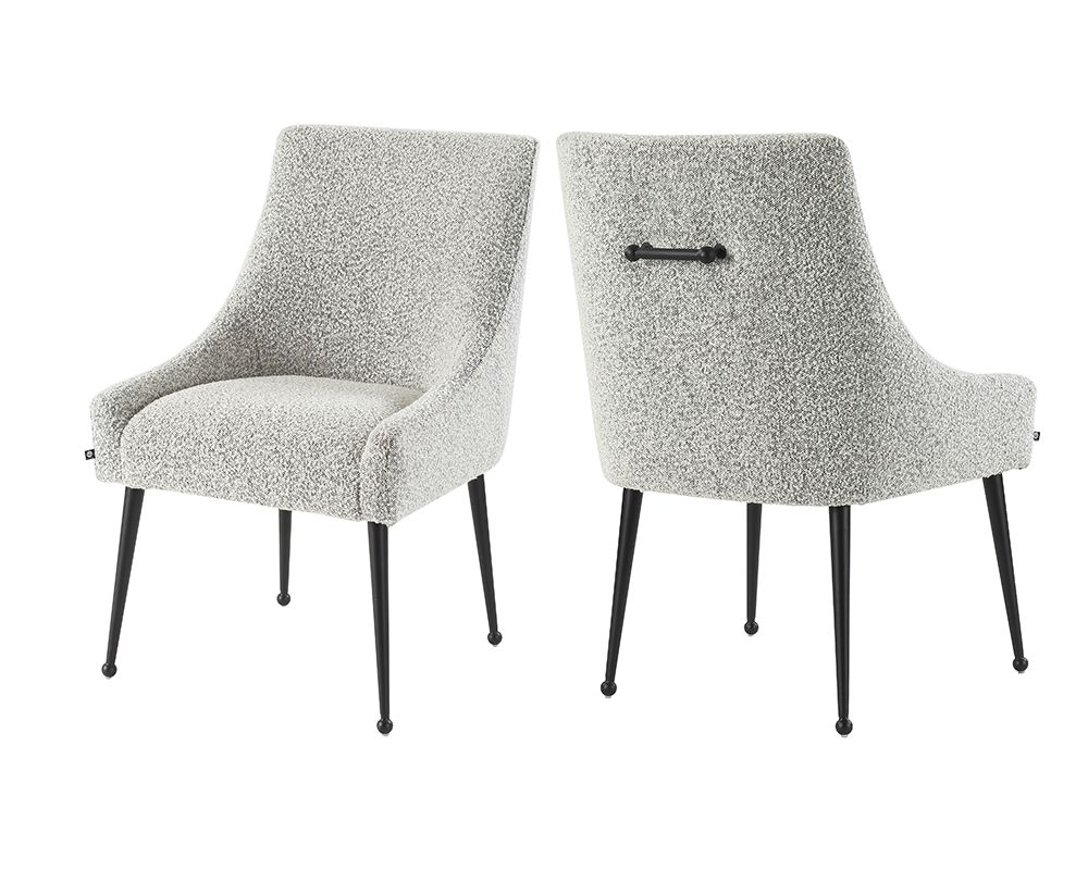 Cohen Dining Chair - Boucle Whisk/Mattee Black