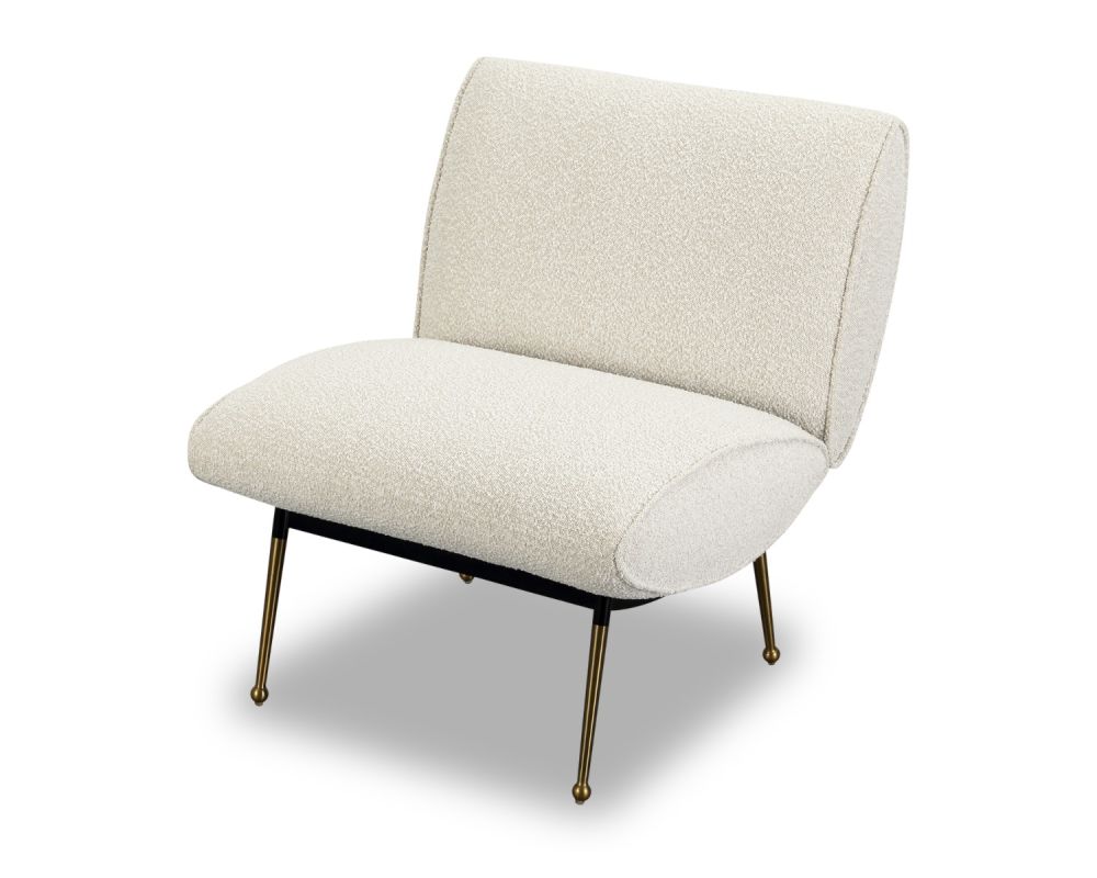 Liang & Eimil Oda Occasional Chair - Boucle Sand/Brushed Brass & Black