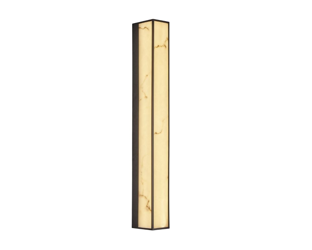 Stripe Wall Lamp - Matte Black/Faux Alabaster