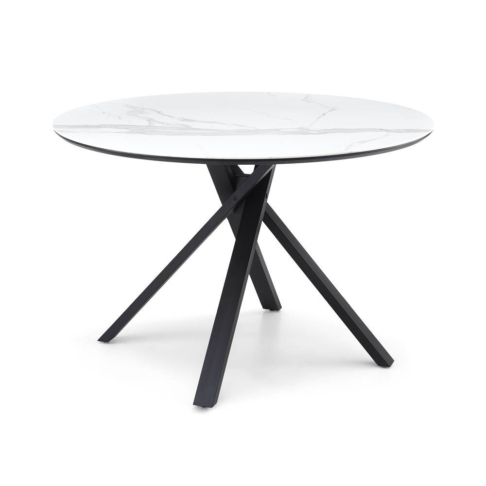 Aston Dining Table - White Ceramic/Matte Black