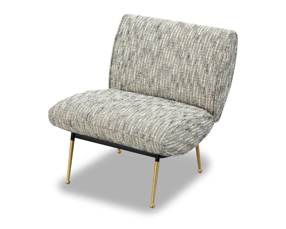 Liang & Eimil Oda Occasional Chair - Sherpa Grey/Brushed Brass & Black