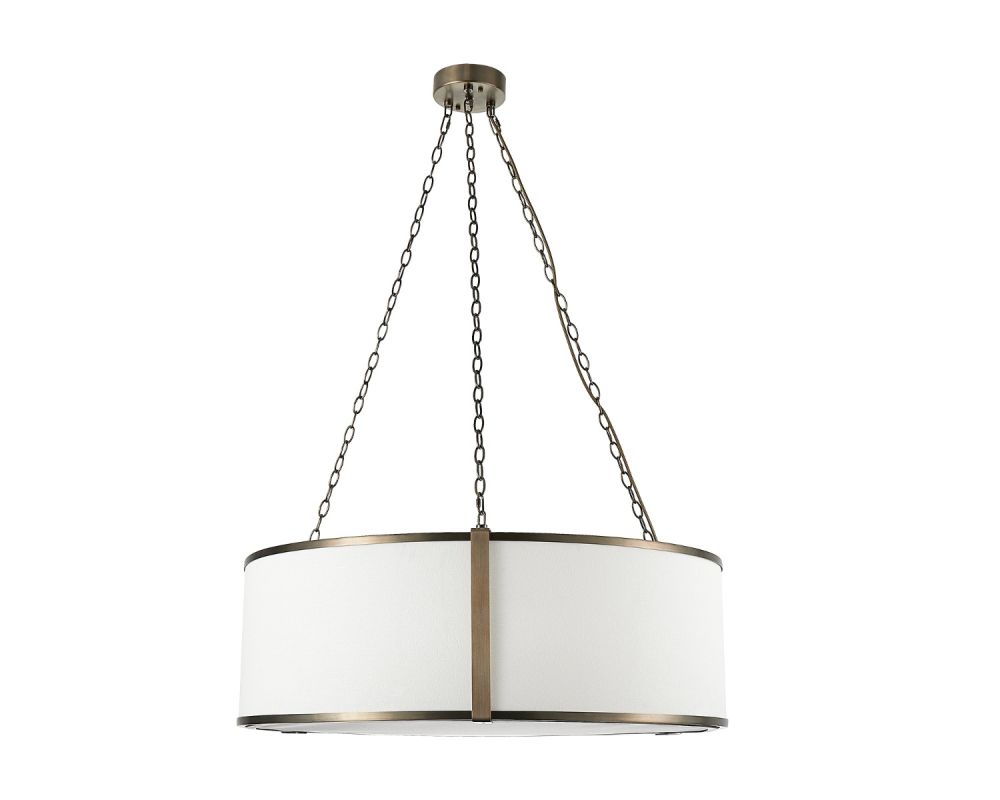 Baltimore Pendant Lamp - Antique Brass/White Linen
