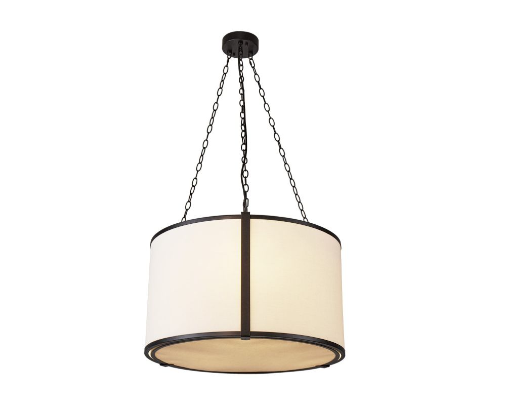 Baltimore Pendant Lamp - Matte Black/White Linen
