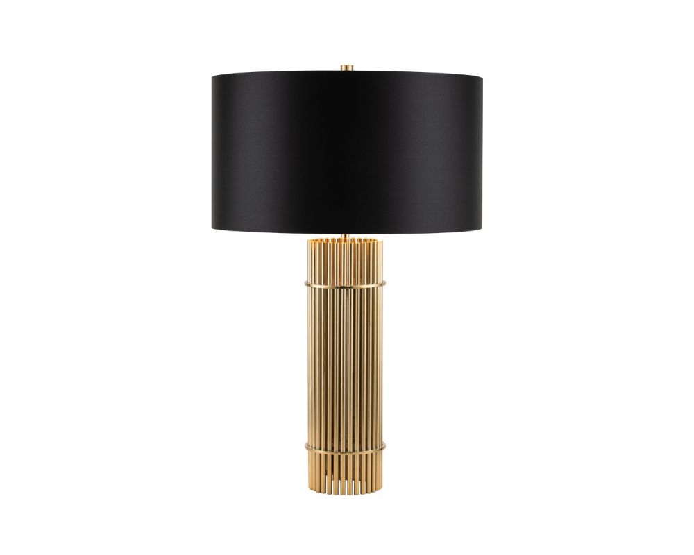 Bouquets Table Lamp - Polished Brass/Black Shade