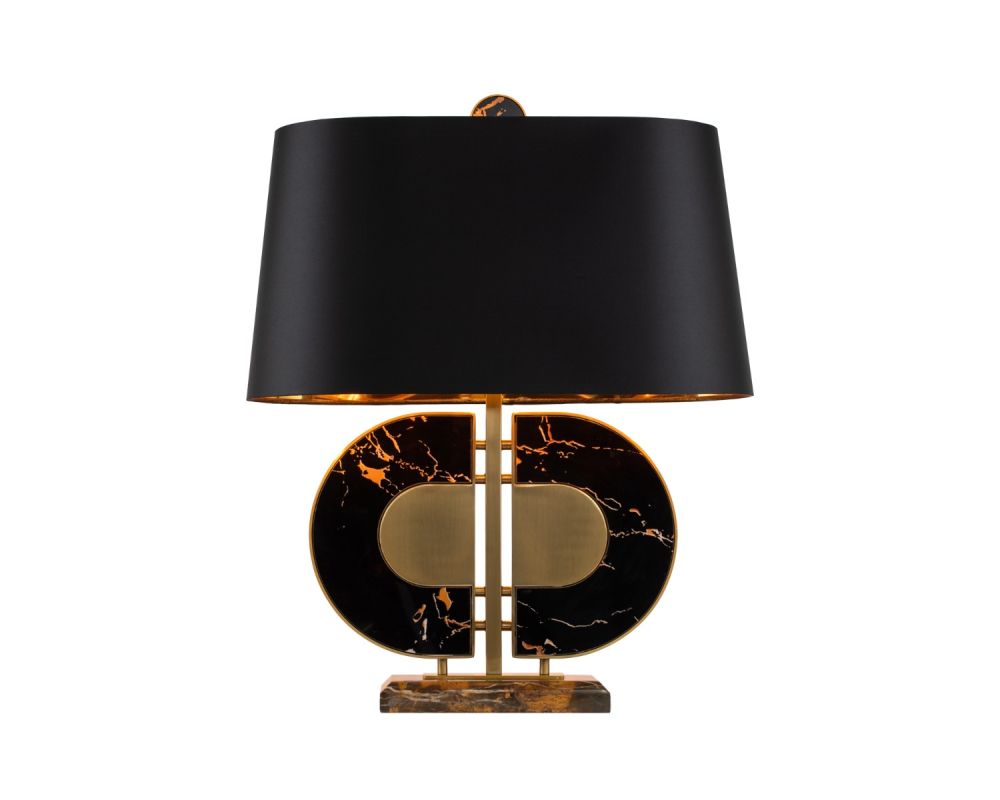 Coleman Table Lamp -Brushed Brass/Faux Leather