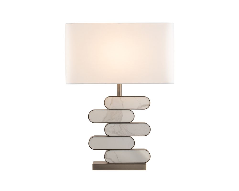 Twist Table Lamp - Bronze/Faux White Marble