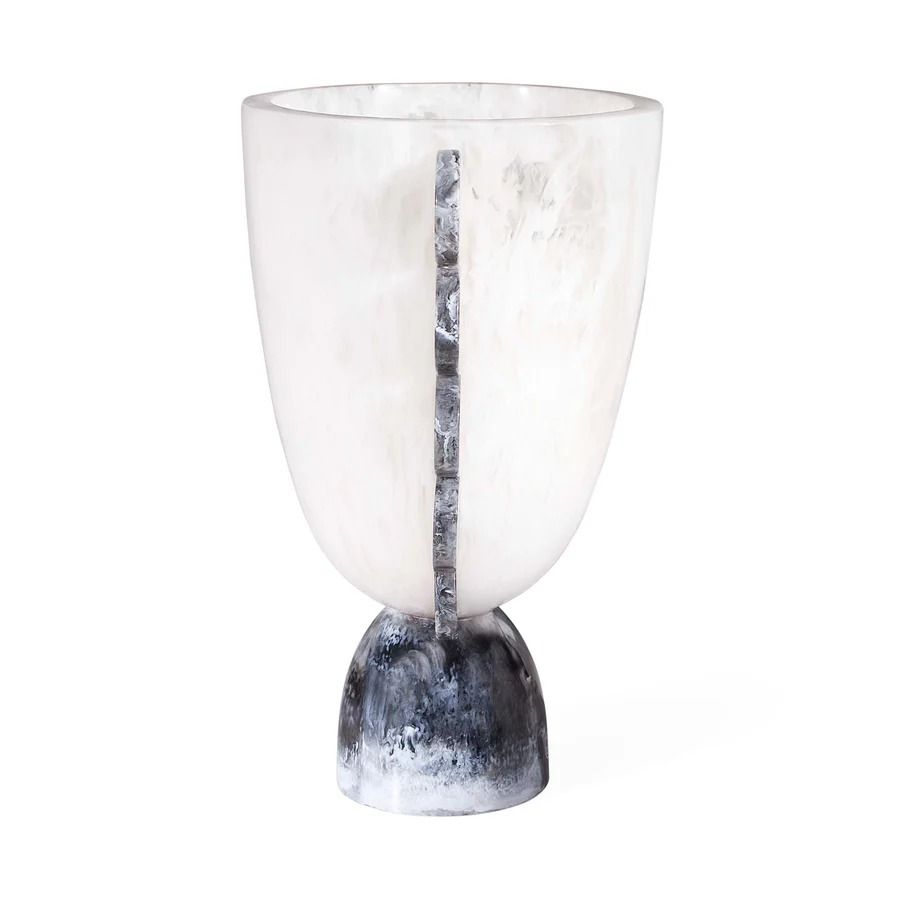Como Scalloped Urn - Black & White