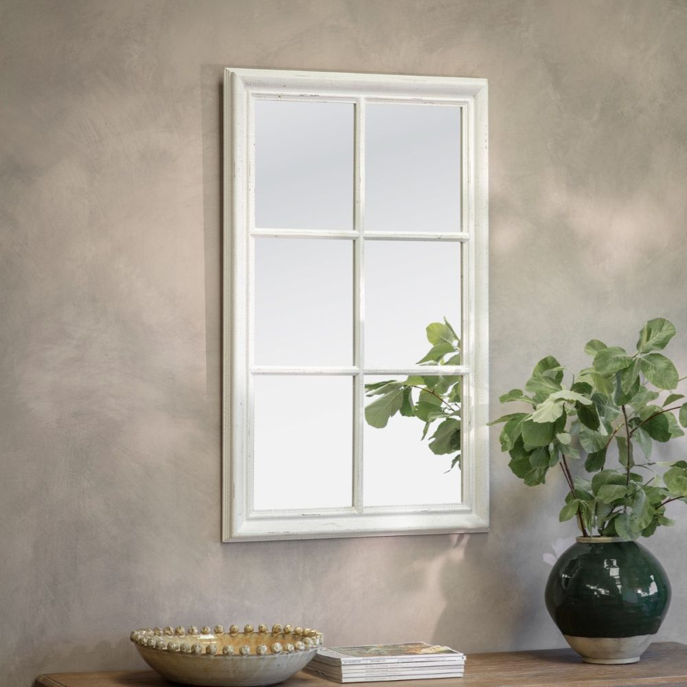 Wilton White Panel Window Mirror