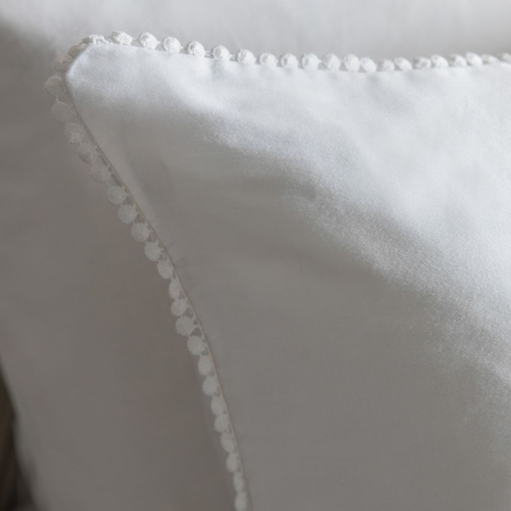 Lace Trim Pillowcases - White - Set of 2