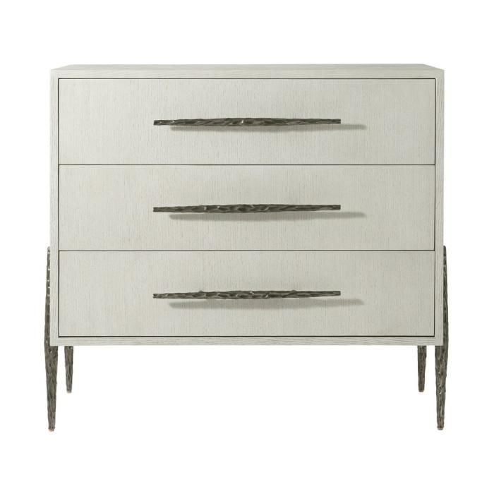 Essence White Bedside Table - Three-Drawer
