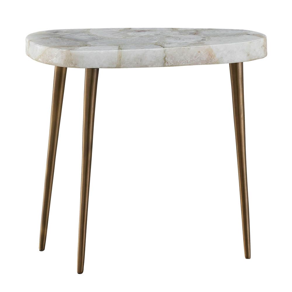 Fino Side Table with Agate Top - Short