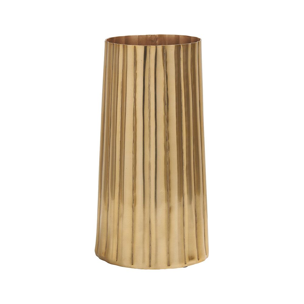 Blanc d'Ivoire Strie Golden Vase - L