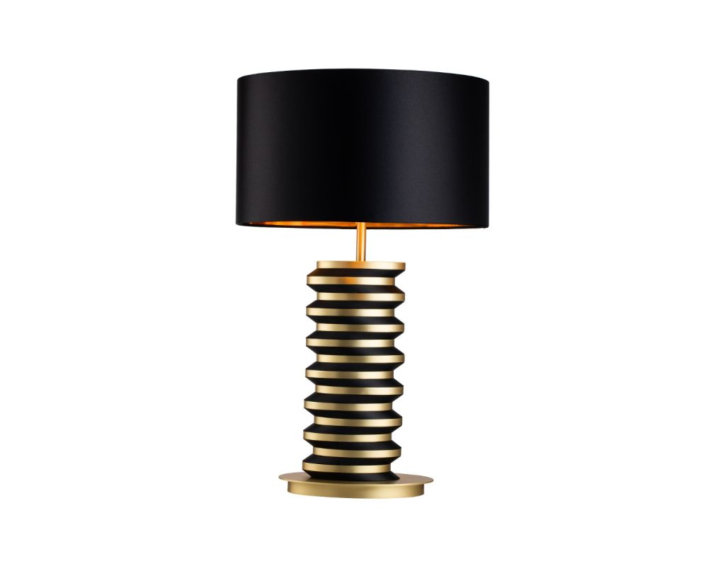 Jacquard Table Lamp - Brushed Brass/Matte Black