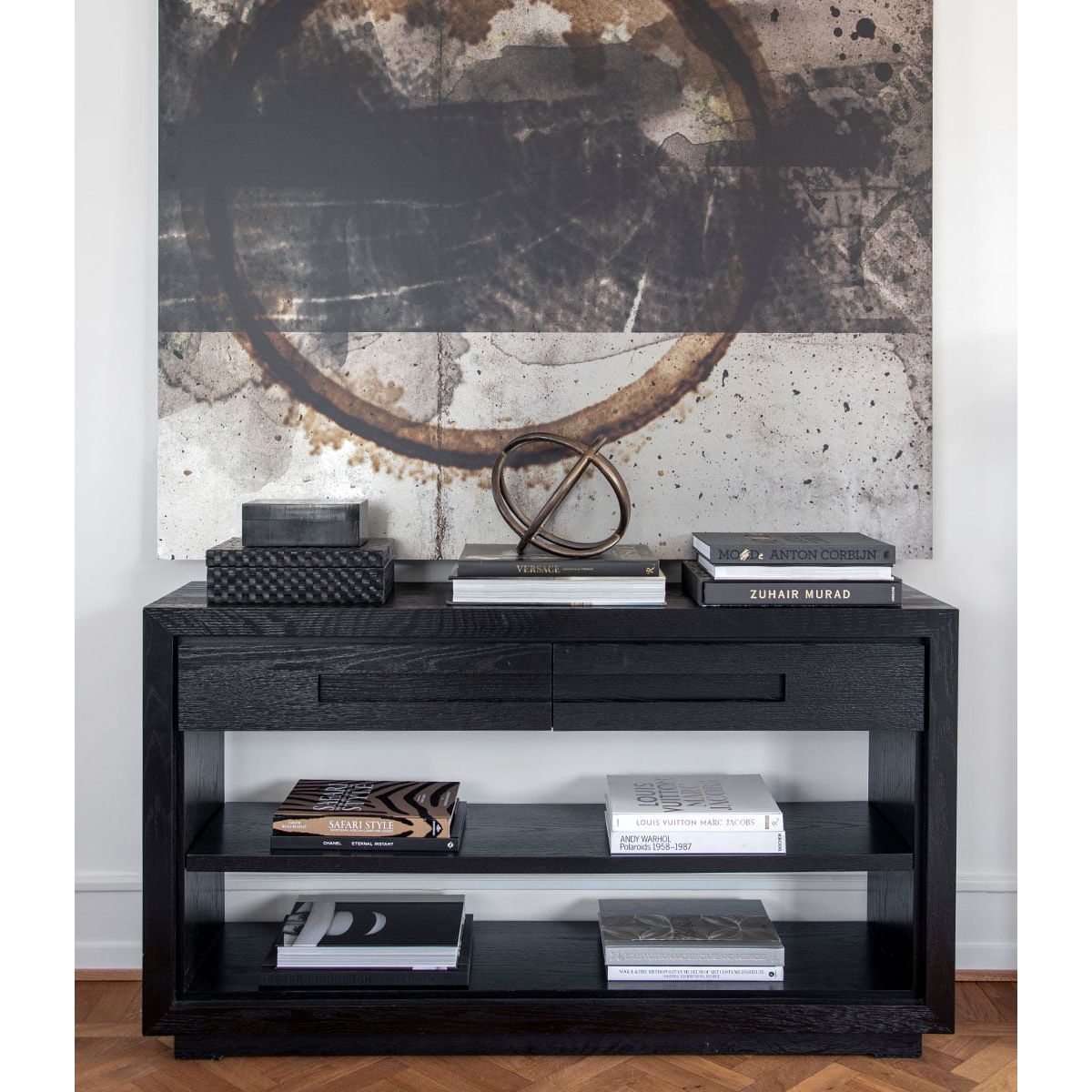 Hunter Console Table with Drawers Black