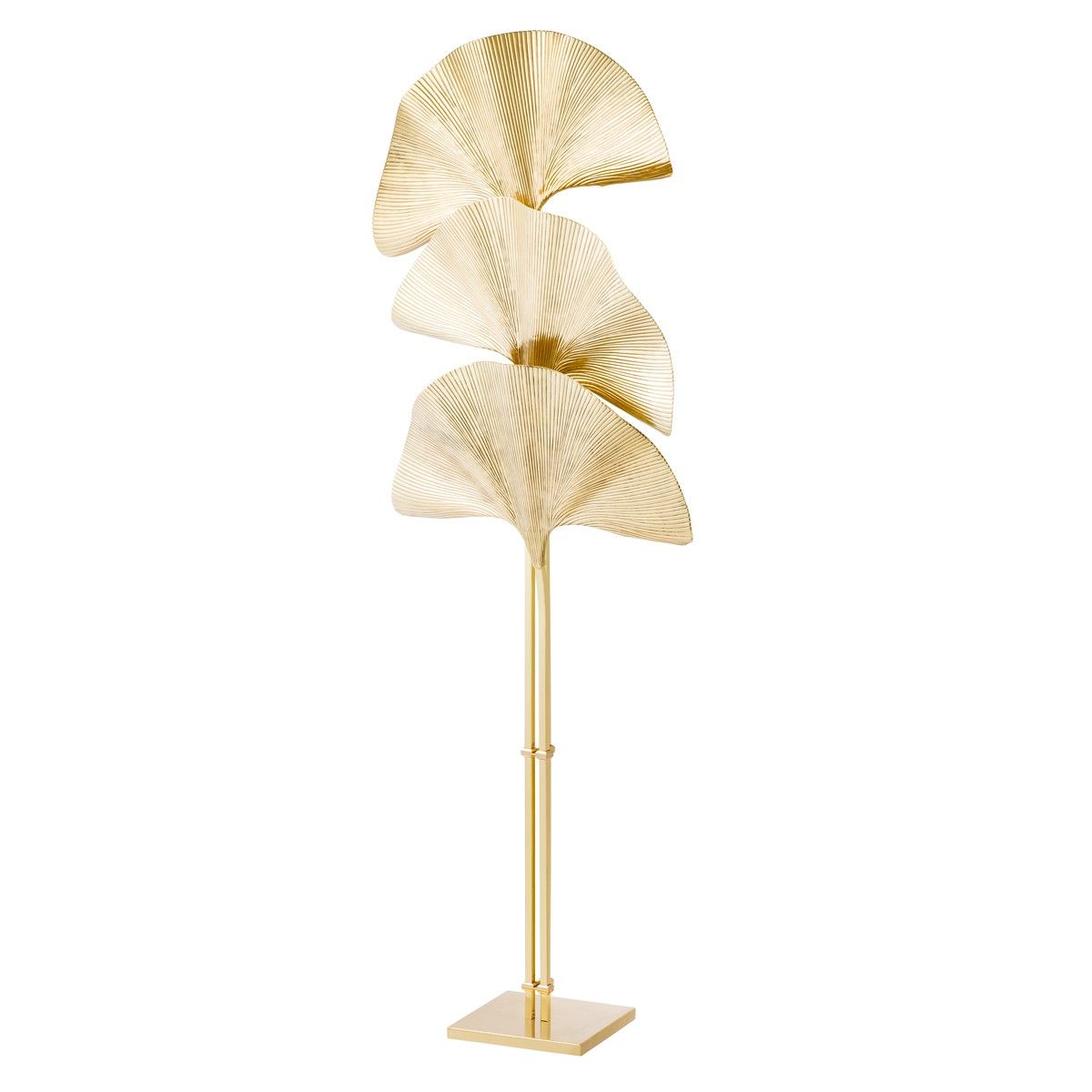Glamorous gold palm leaf floor lamp