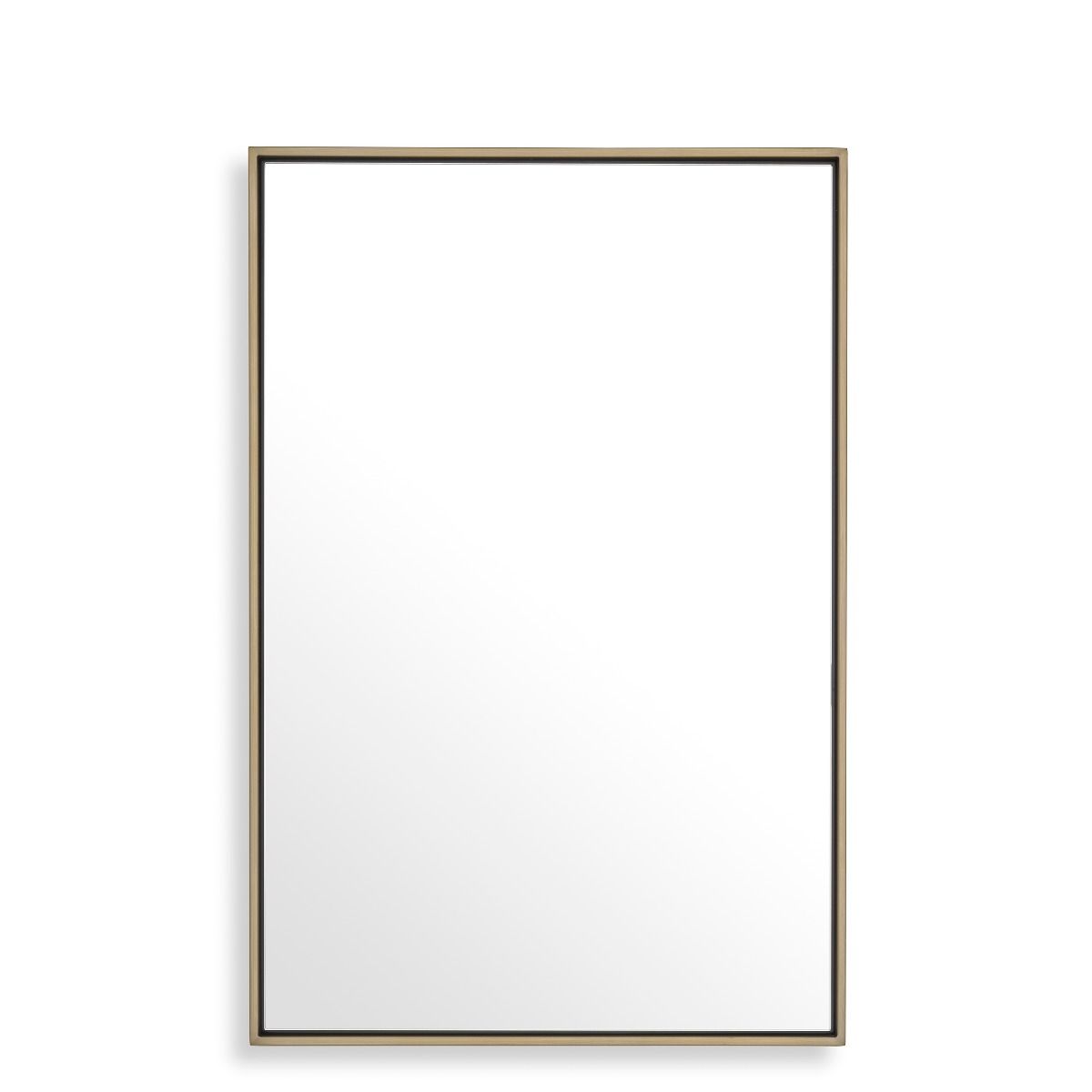 Striking and simple mirror with brass frame