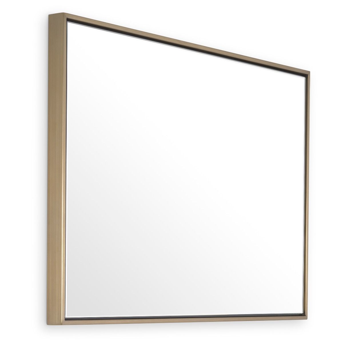 Striking and simple mirror with brass frame