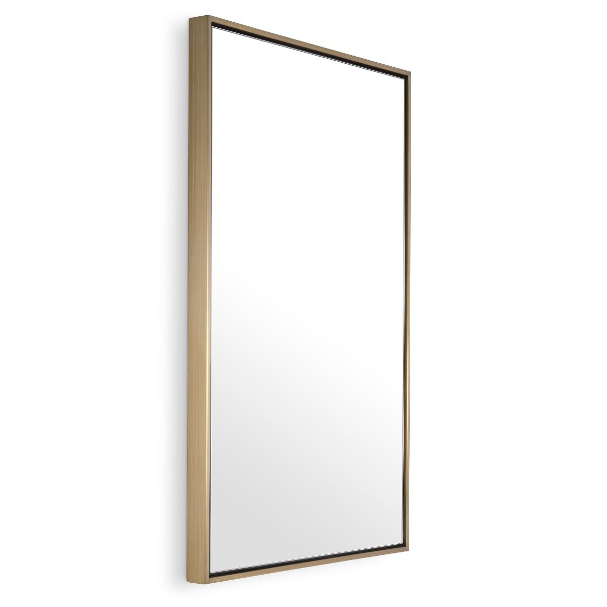 Striking and simple mirror with brass frame