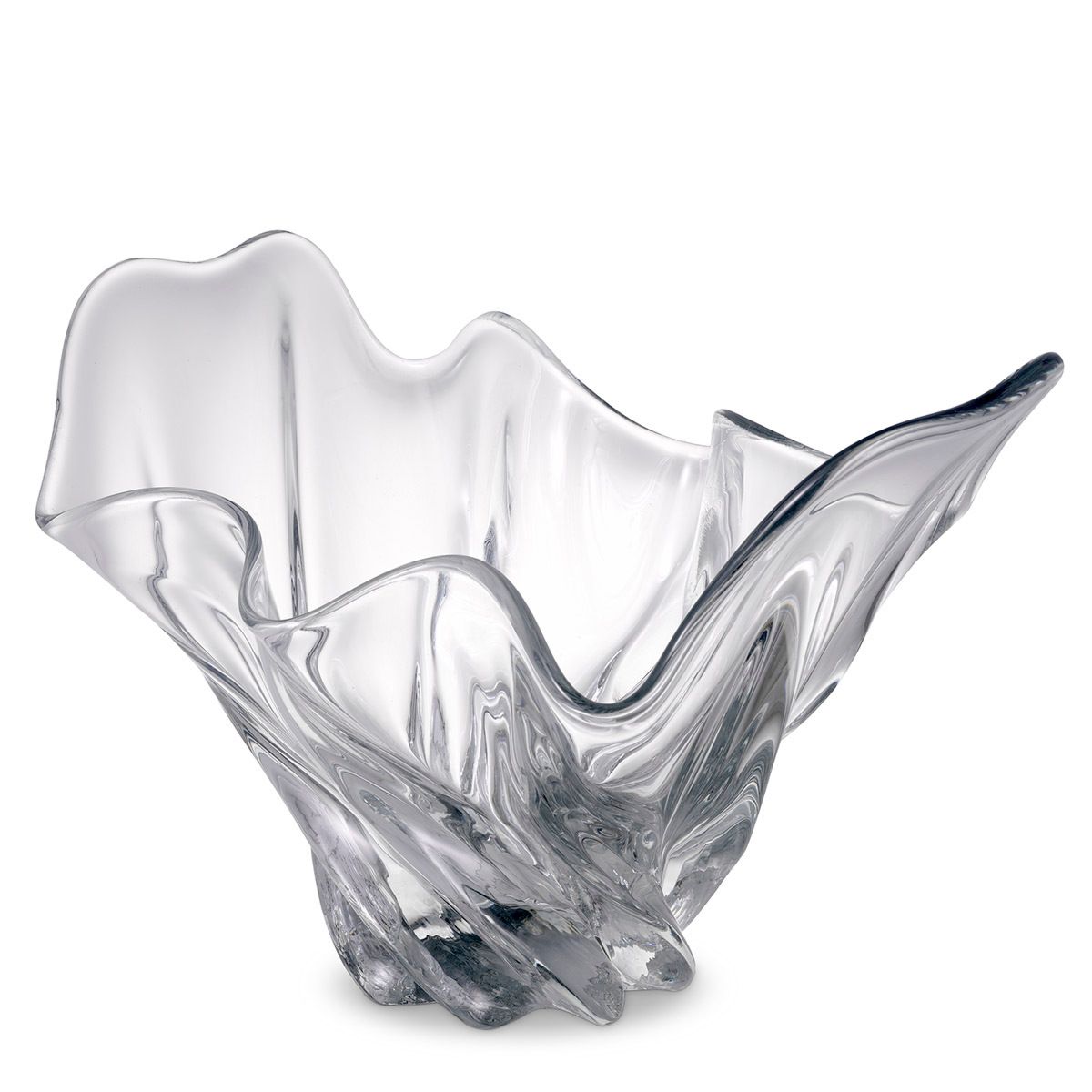 Clear glass geometric bowl