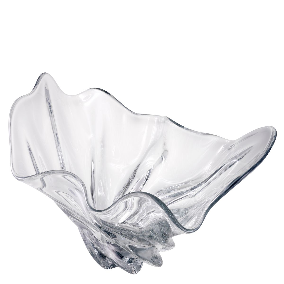 Clear glass geometric bowl