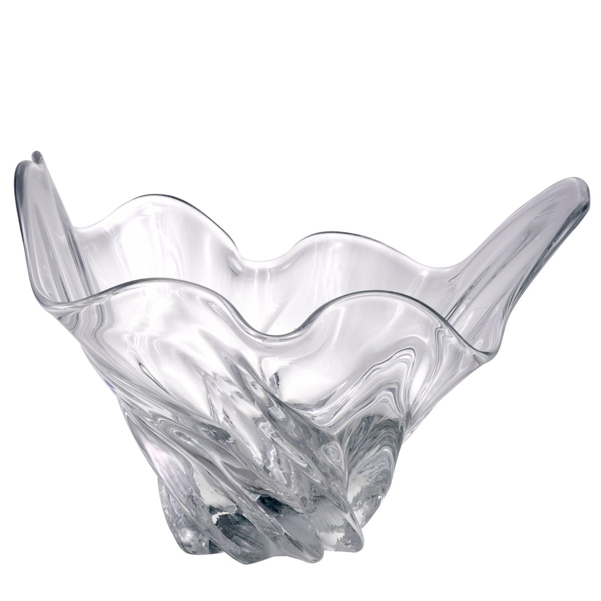 Clear glass geometric bowl