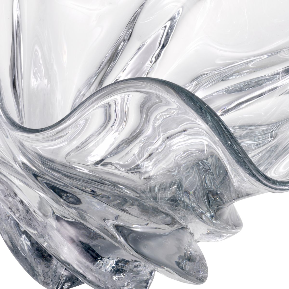 Clear glass geometric bowl