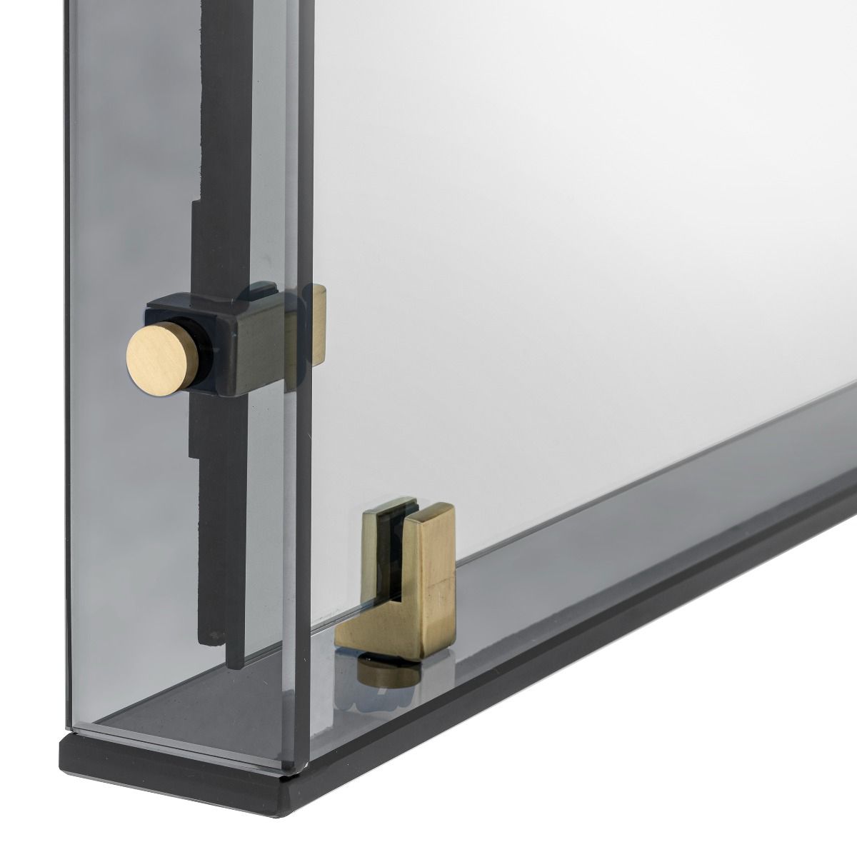 Stylish medium Verona Mirror with contemporary brass details