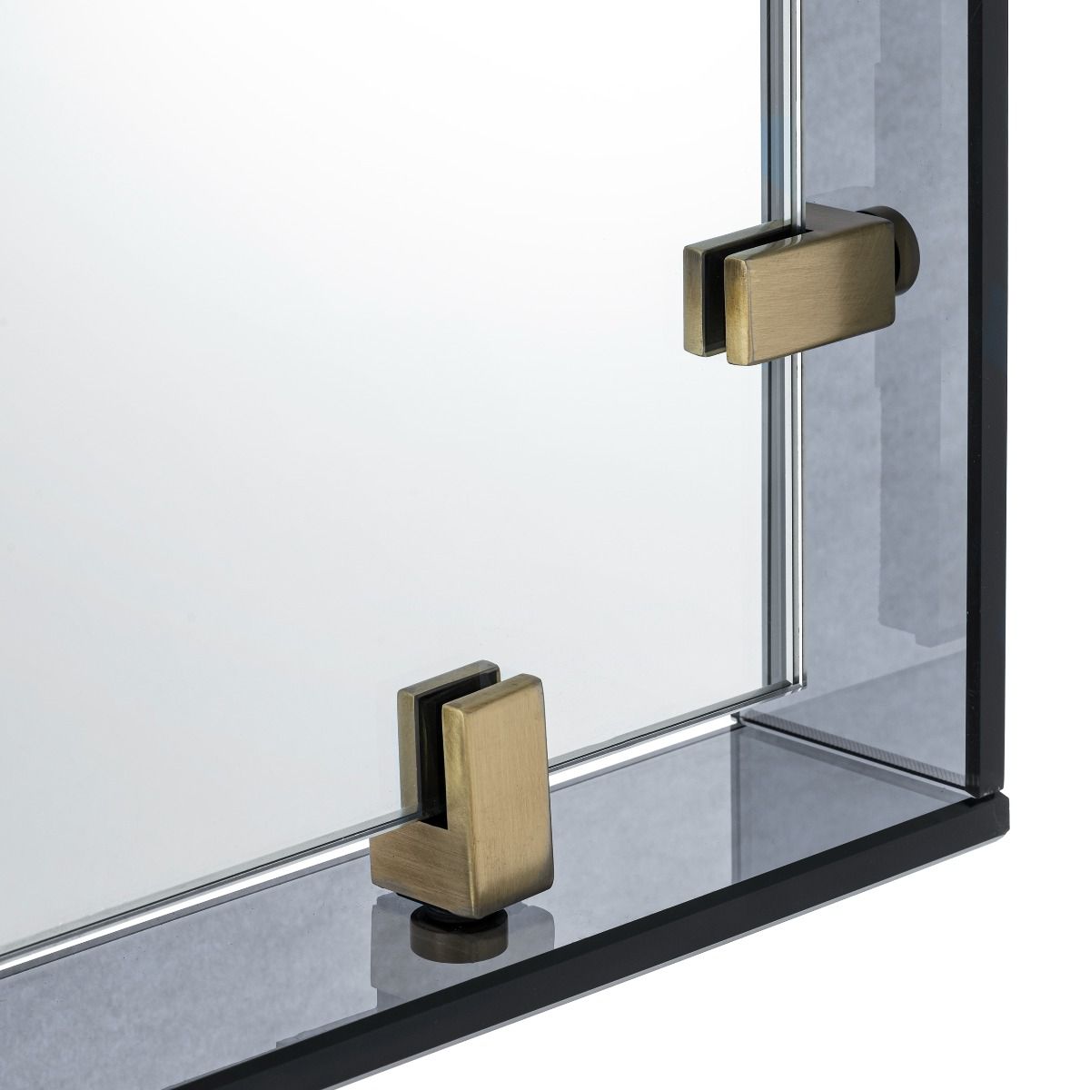 Stylish medium Verona Mirror with contemporary brass details