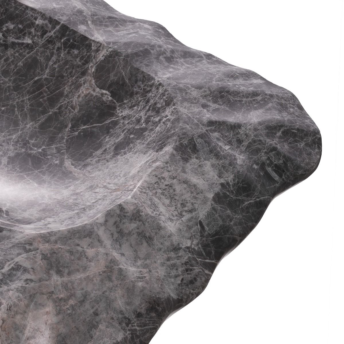 Sleek marble Mauro Tray with natural edge finish.