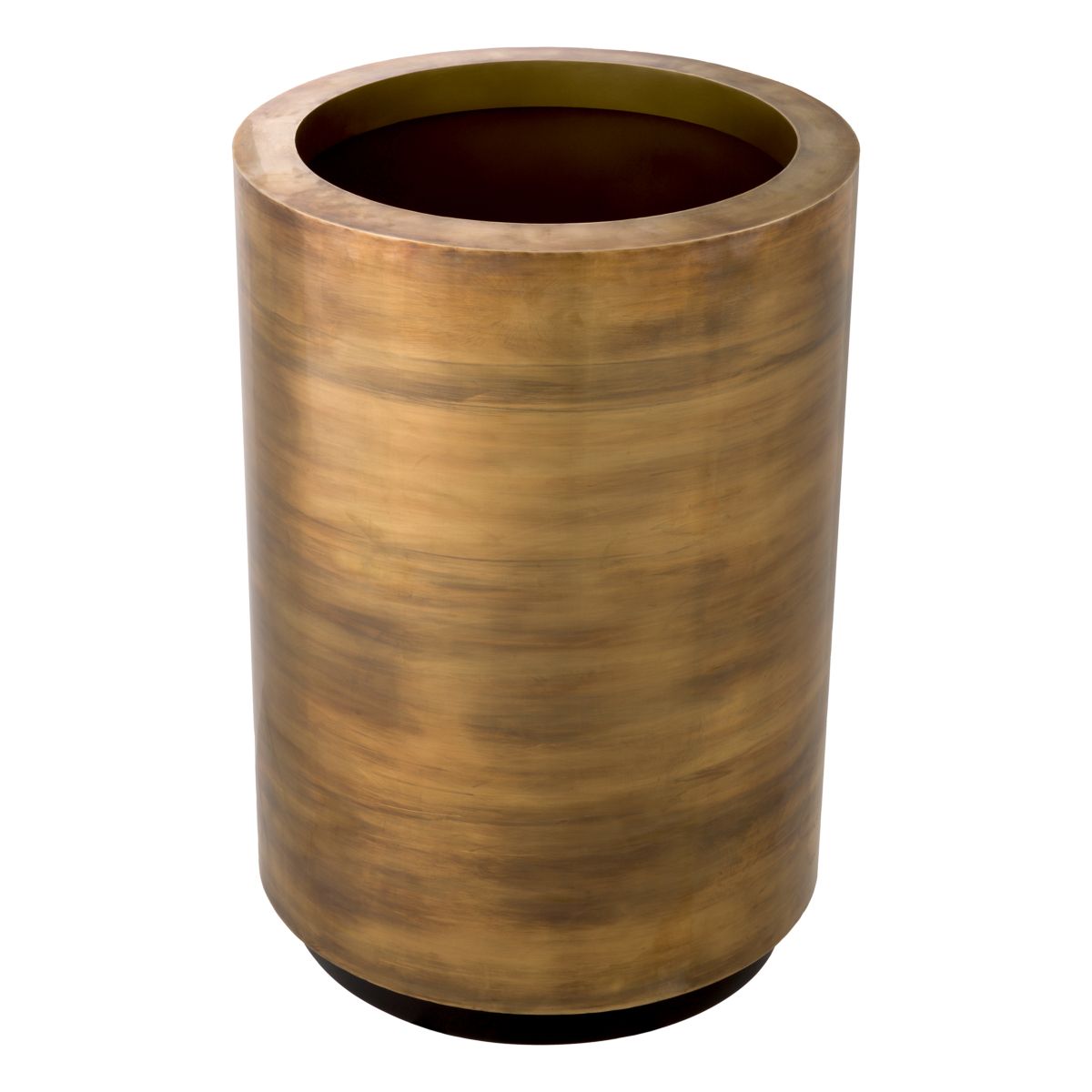 Elegant round planter in vintage brass