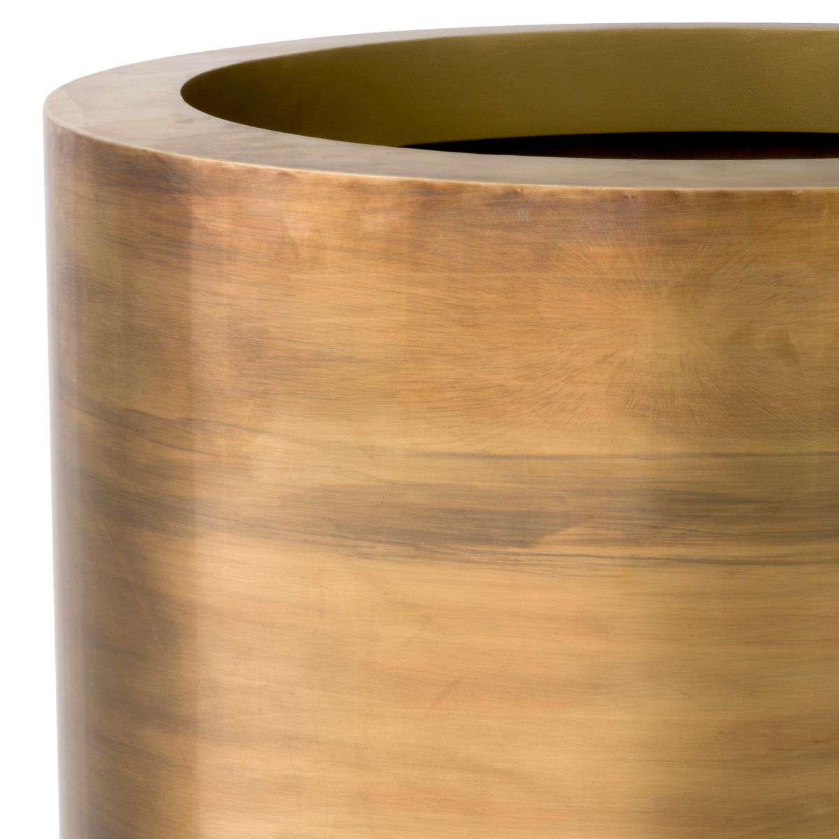 Elegant round planter in vintage brass
