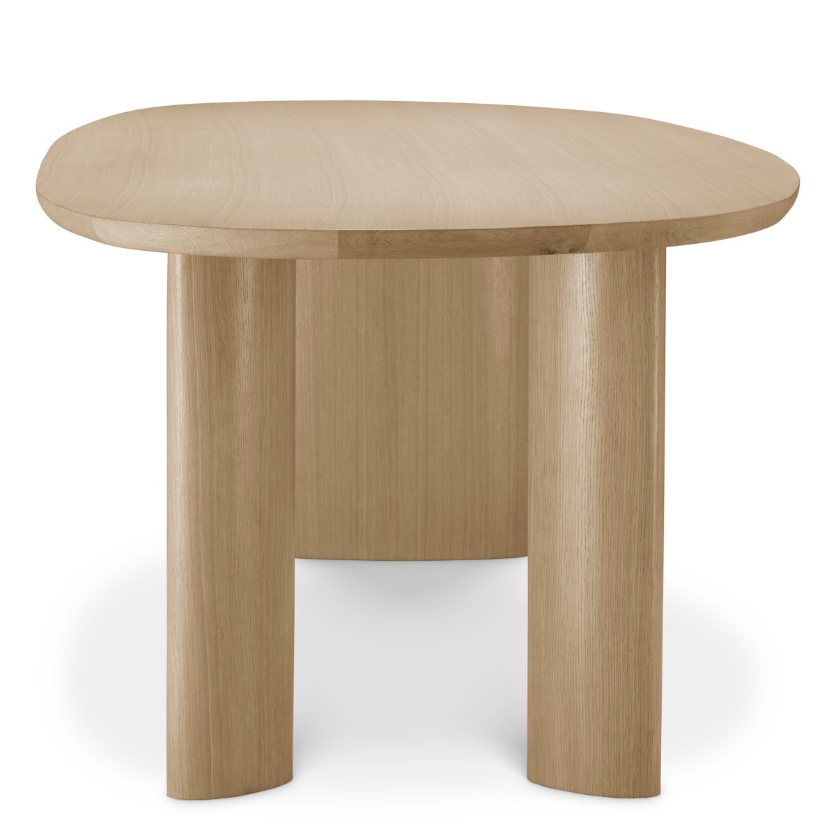 Sleek and luxurious dining table in natural finish