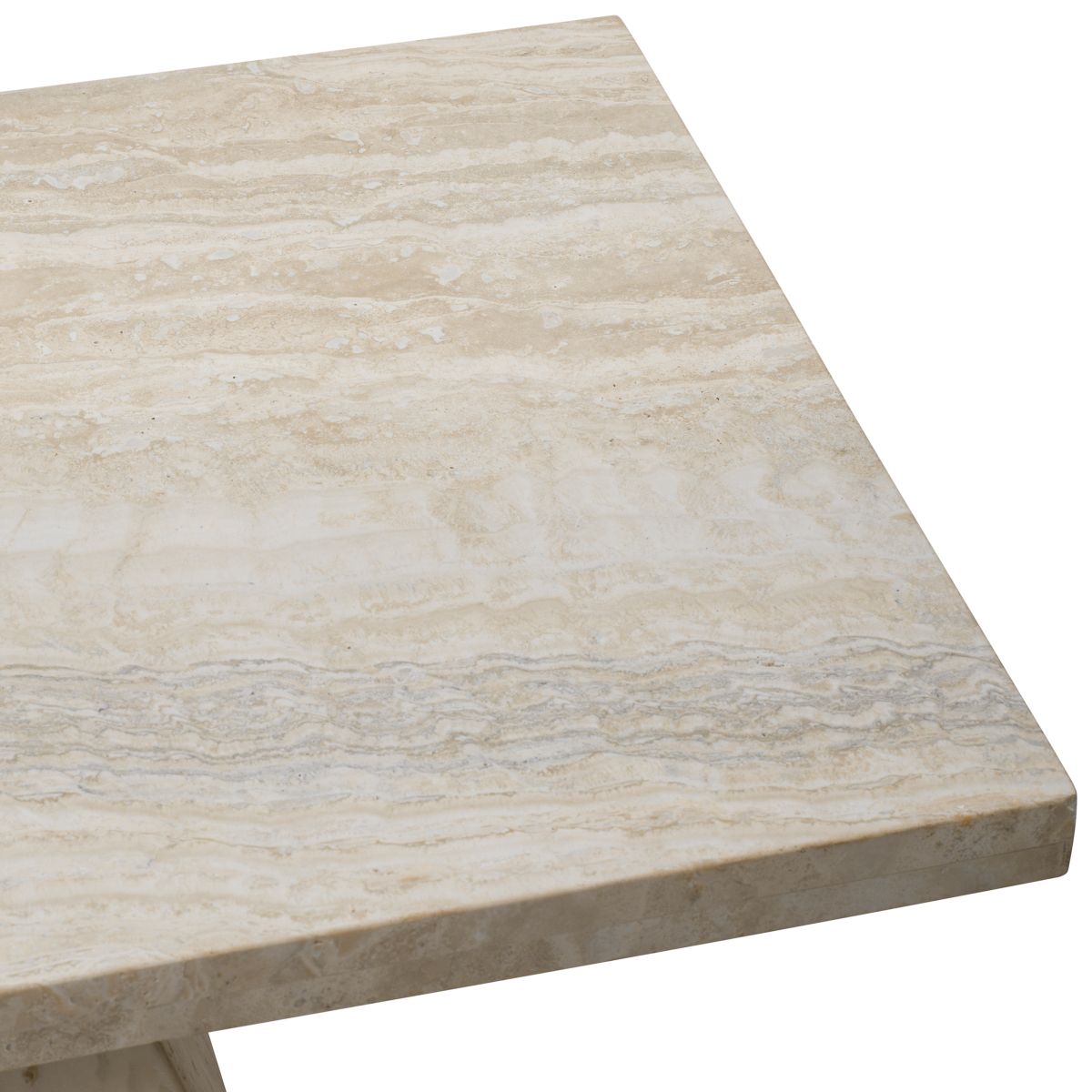 Sleek travertine console table