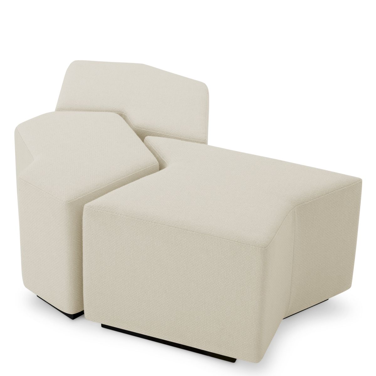 Set of three minimalist cream stools