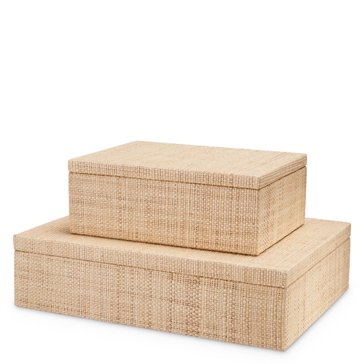 Box in natural raffia finish