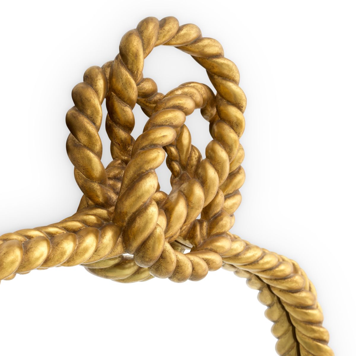 Wall mirror with antique gold rope style metal frame