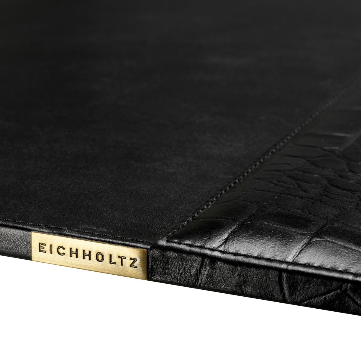 Black croc leather desk blotter