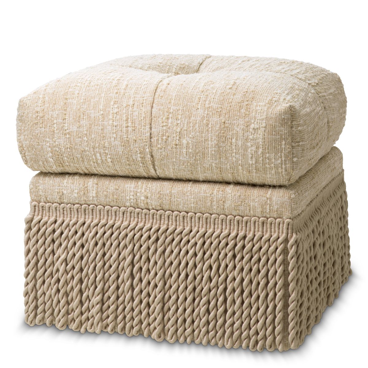 Classic opulent style stool with a tasseled base