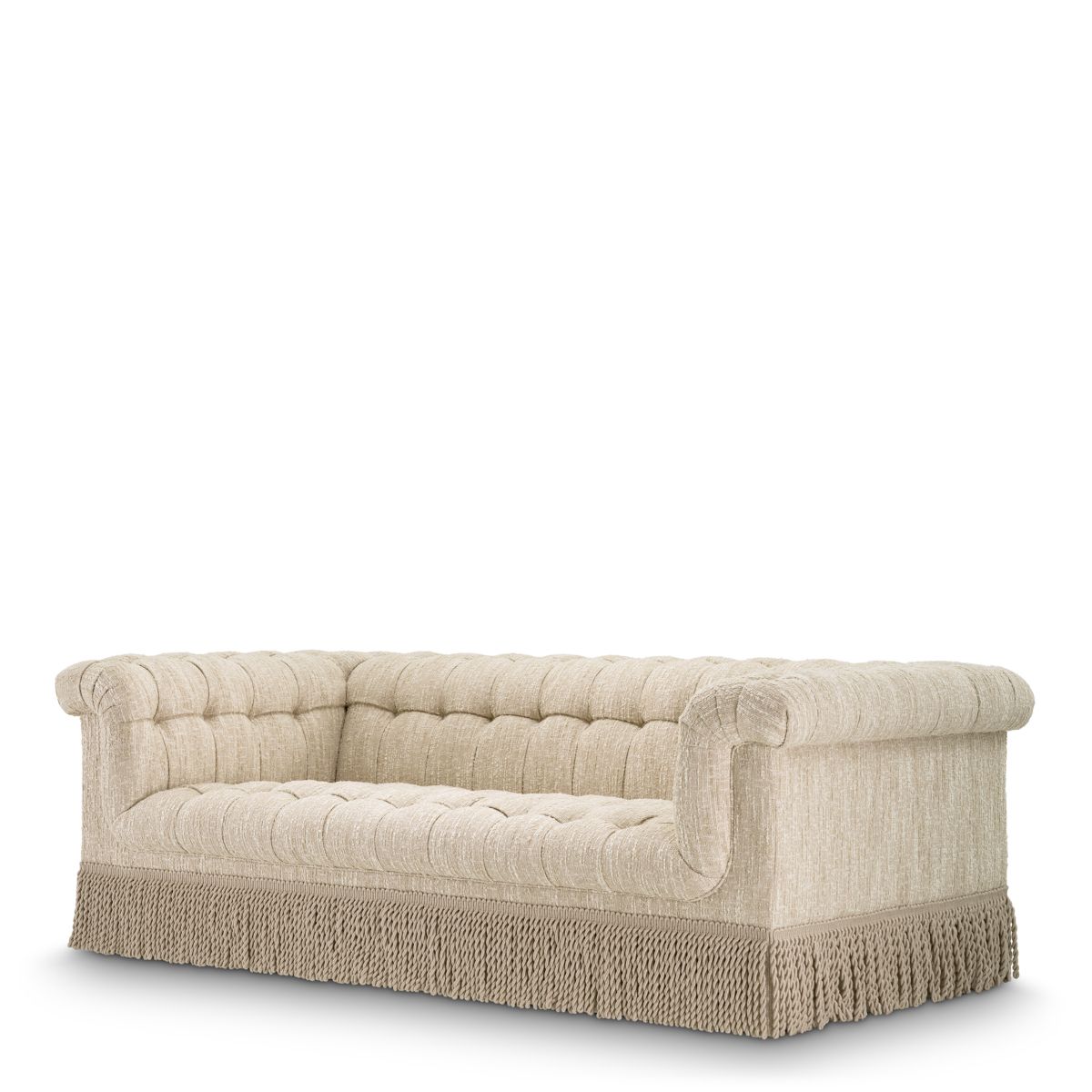 Classic opulent style sofa with a tasseled base