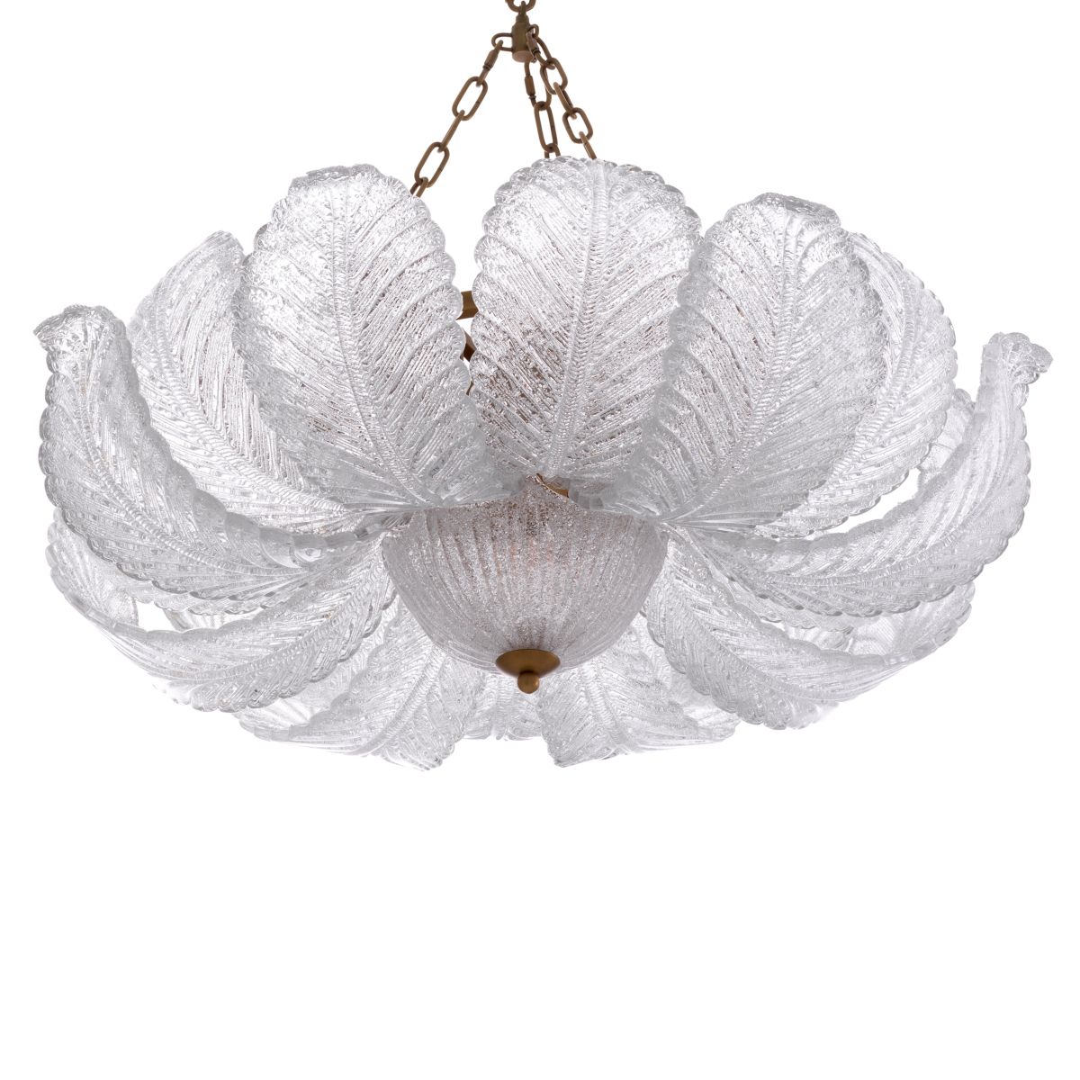 The Cabrillo Chandelier combines textured glass and an antique brass finish, offering a timeless and sophisticated statement for your interior.