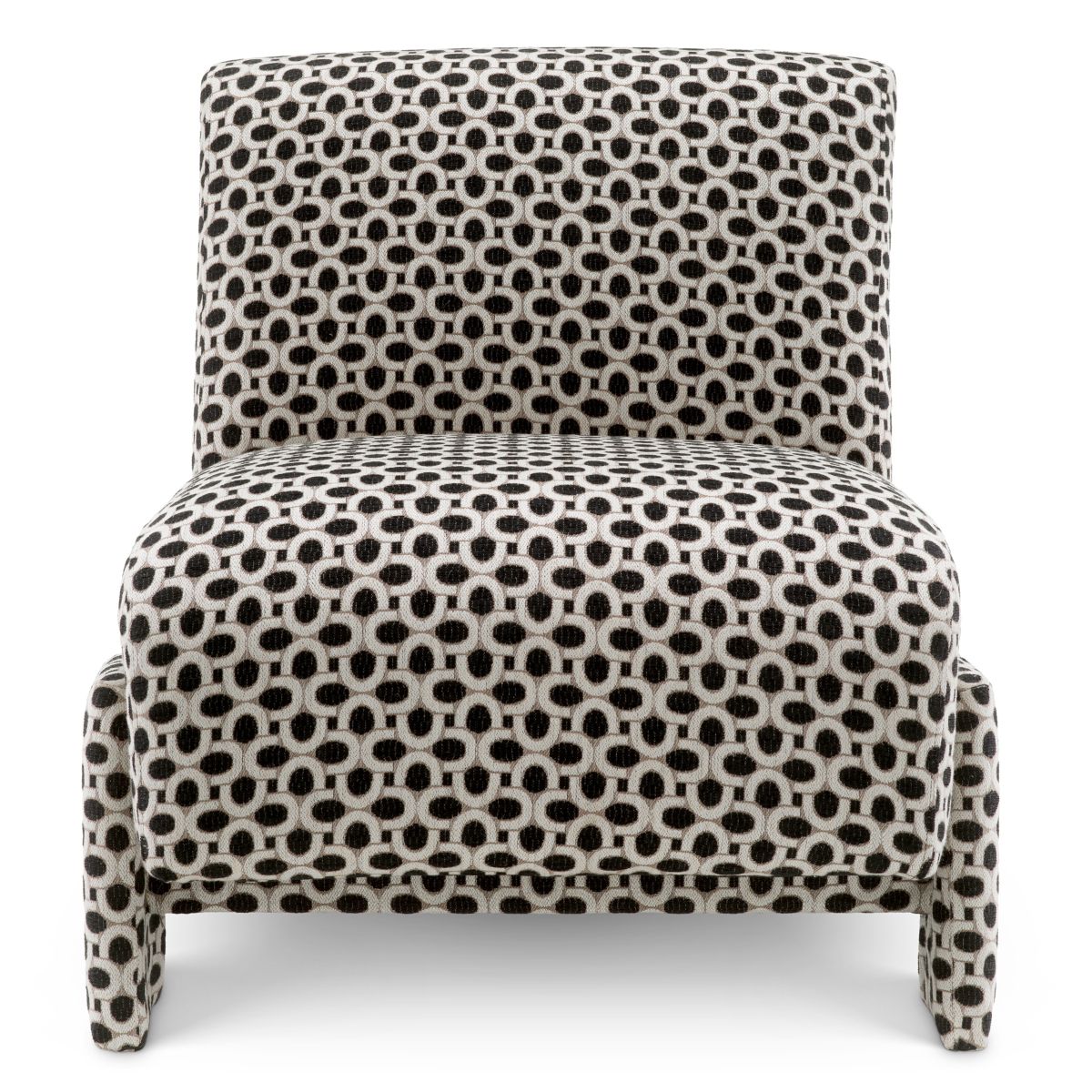 Modern chair in round, geometric design