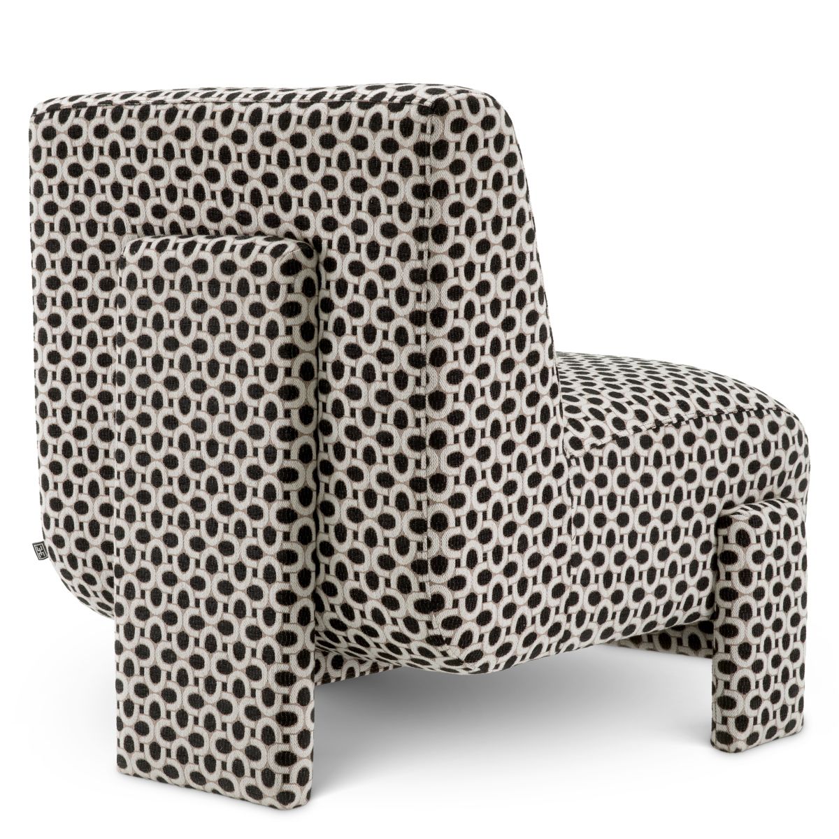 Modern chair in round, geometric design