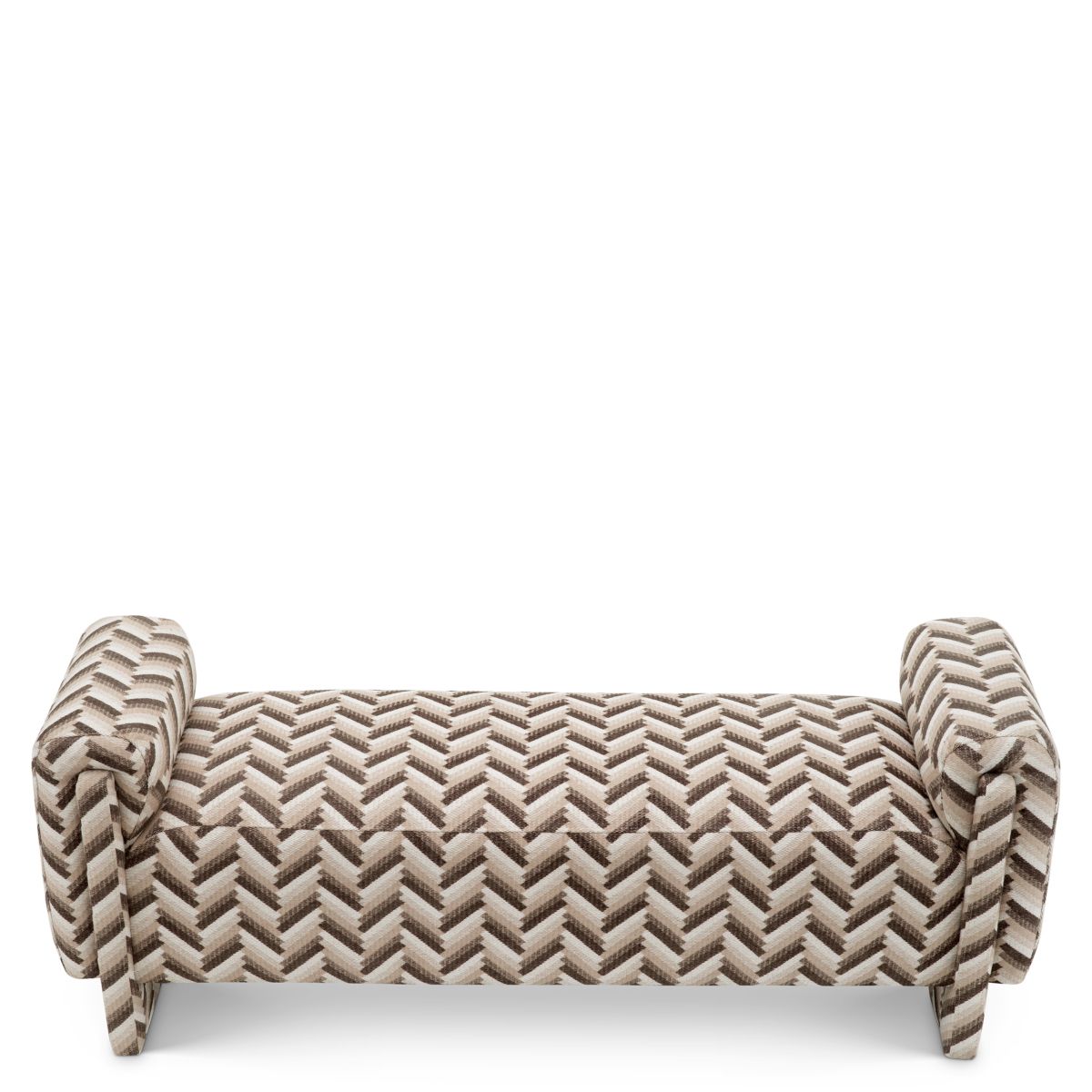 Contemporary style bench featuring geometric green design