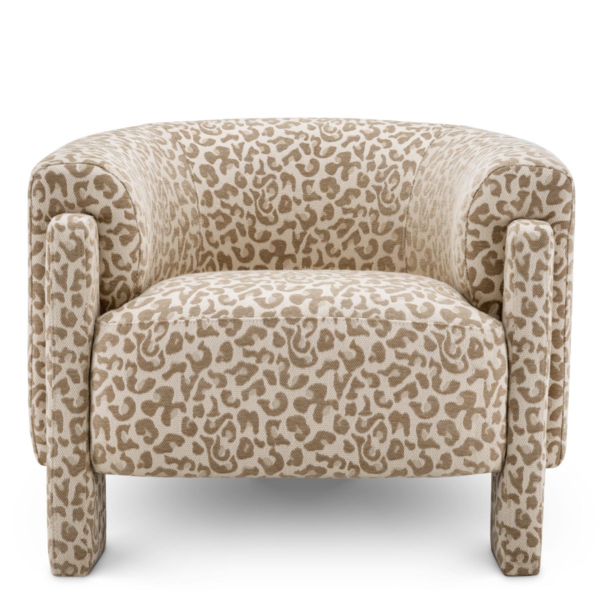Stylish chair with curved back in luscious leopard print