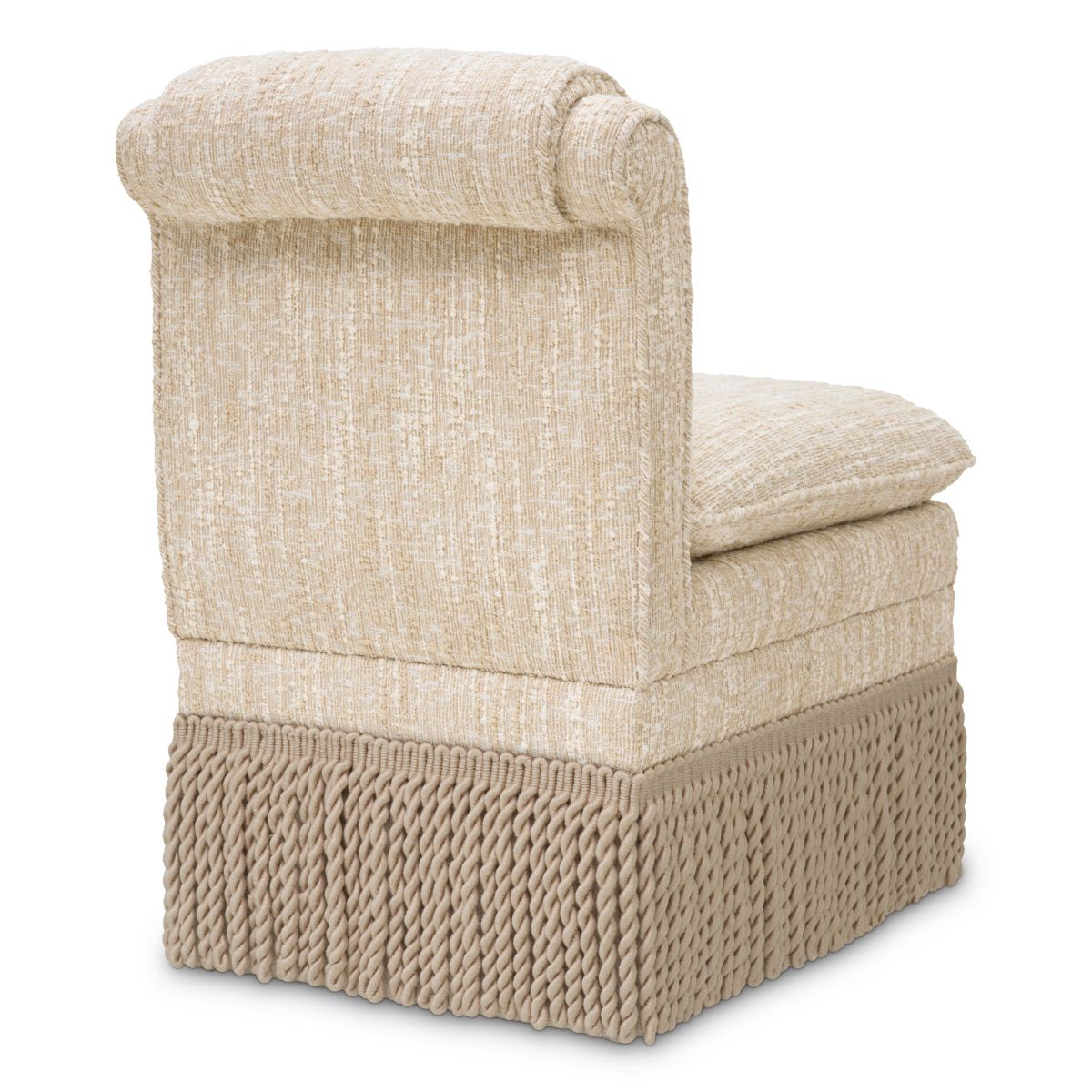 Classic opulent style dining chair with a tasseled base