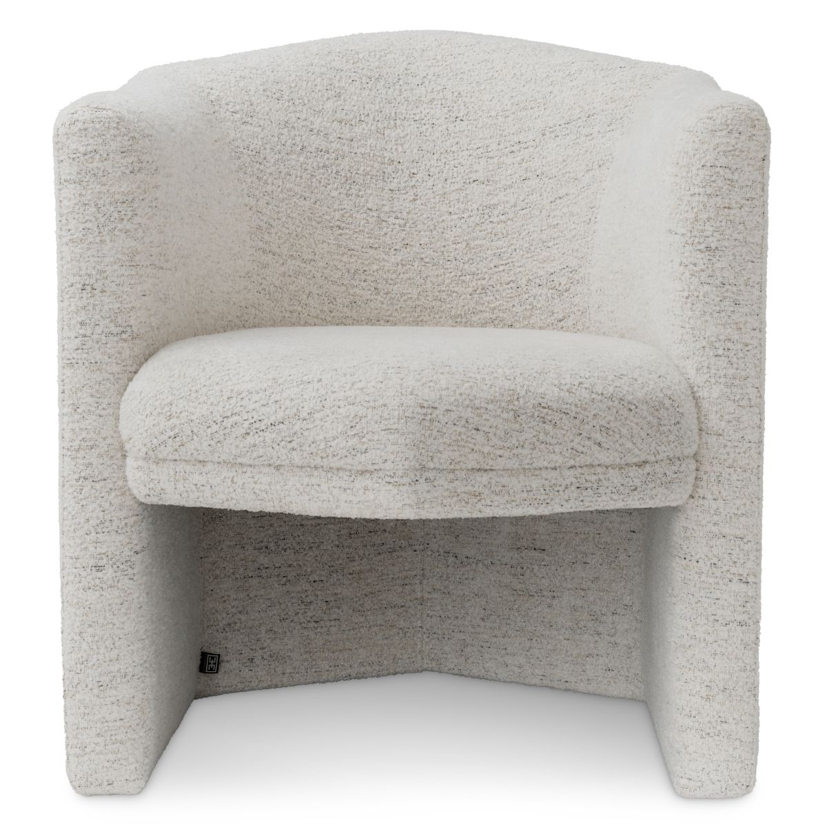 Compact armchair in sumptuous off-white boucle finish