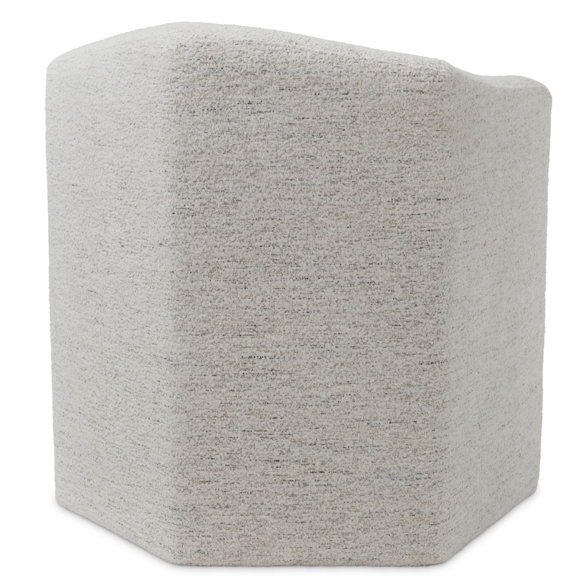 Compact armchair in sumptuous off-white boucle finish