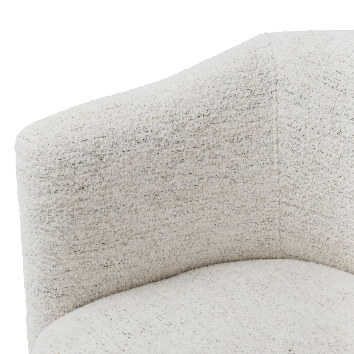 Compact armchair in sumptuous off-white boucle finish