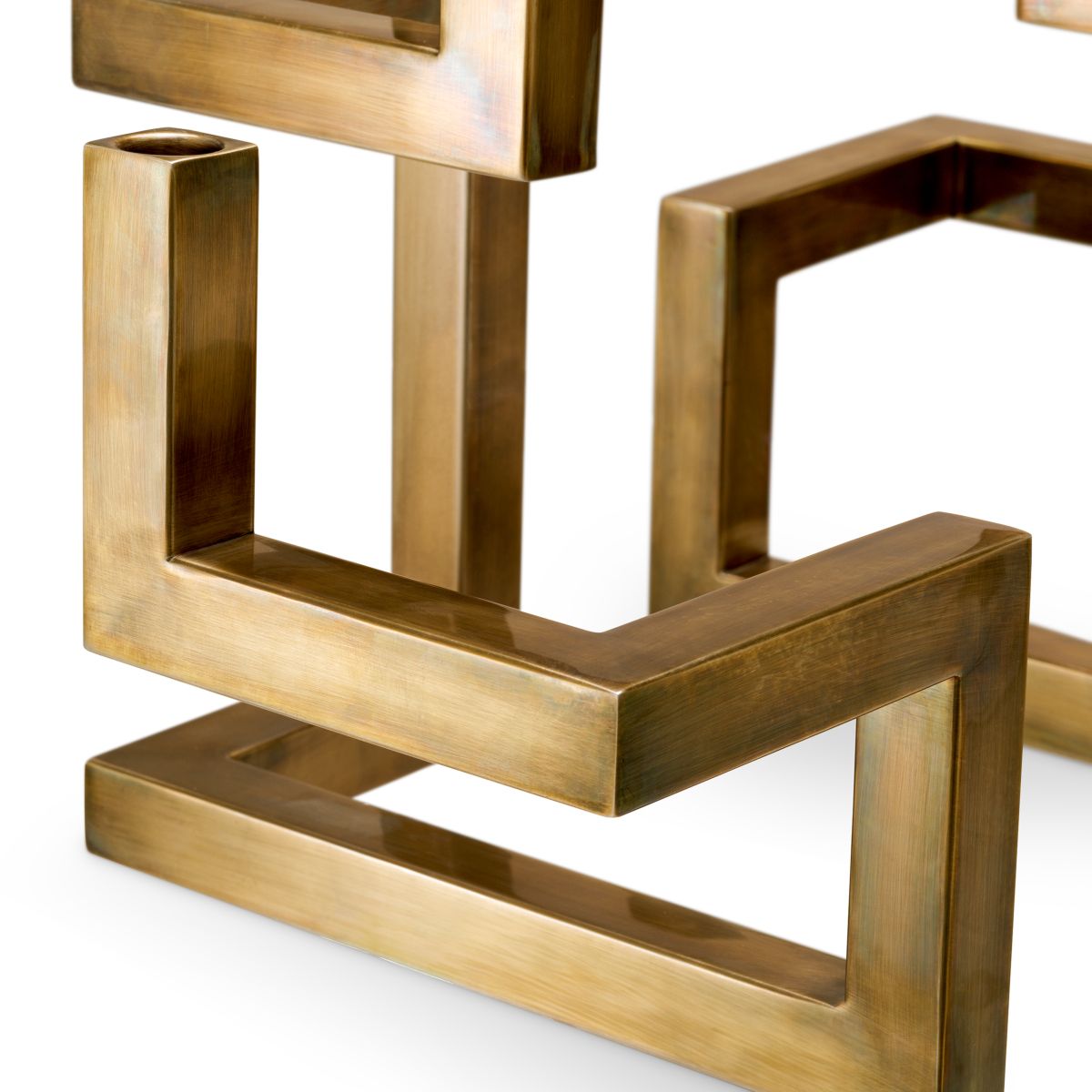 Antique brass finish candle holder